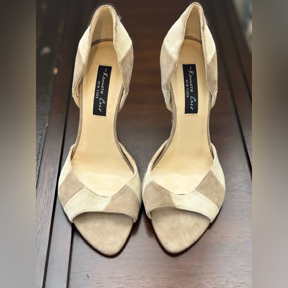 Kenneth Cole Women's Tan and Cream Heels